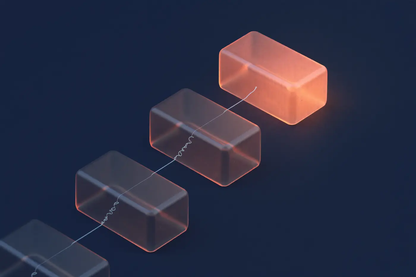 Representação abstrata de uma estrutura modular montada por etapas